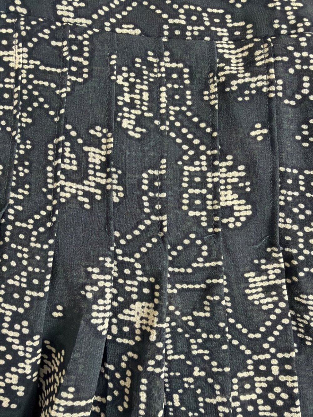 Gap Pleated Mini Skirt Black Charcoal Print A-Line Preppy Chic Size 6 Lined - Picture 7 of 14